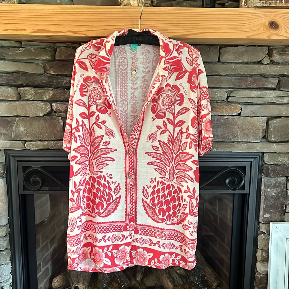 Farm Rio Mixed Prints Top NWOT Sz Petite